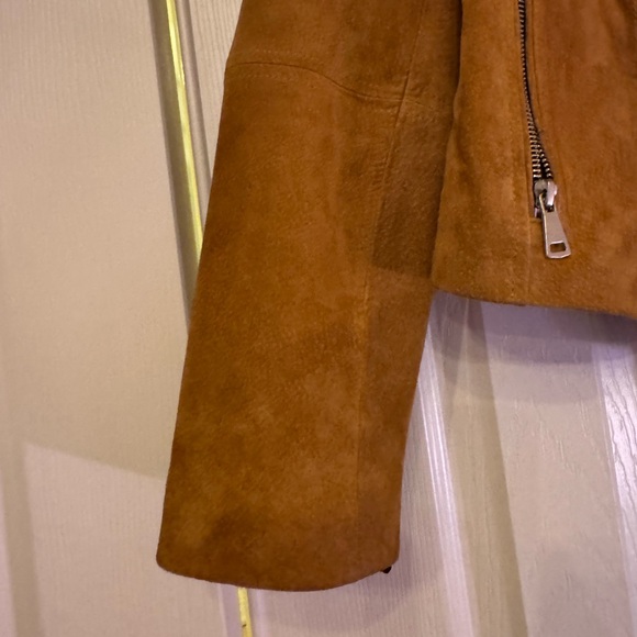 BAGATELLE NYC Camel Tan Genuine Suede Leather Motorcycle Jacket - size small - Picture 9 of 16
